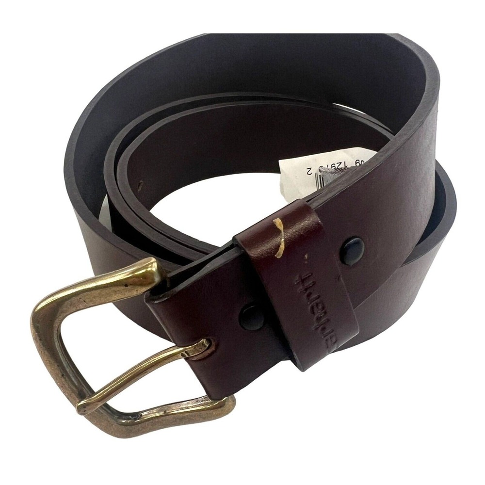 CARHARTT Men's Brown Leather Belt With Brass Buckle Size 46